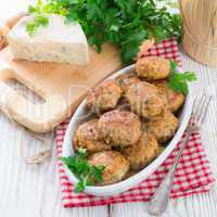 rissole with mould cheese and parsley