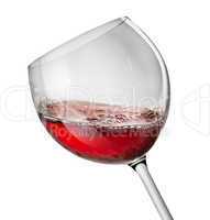 Moving red wine glass