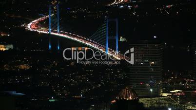 traffic on the Fatih Sultan Mehmet Bridge