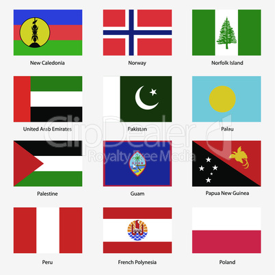 Set  Flags of world sovereign states.