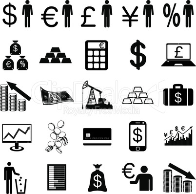 Finance symbols.