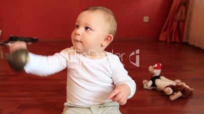 cute baby playing at home
