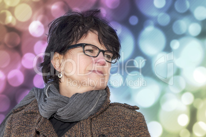 middle-aged woman on a winter walk