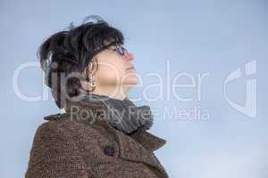 middle-aged woman on a winter walk