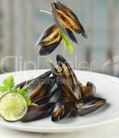 mussels  with garlic sauce