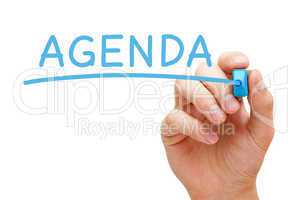 agenda blue marker