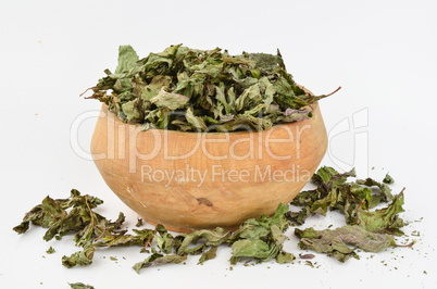 mint in wooden bowl