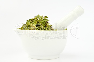 thyme in mortar