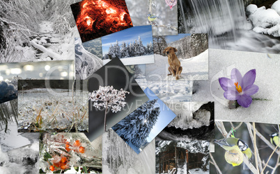 winter theme collage