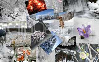 winter theme collage