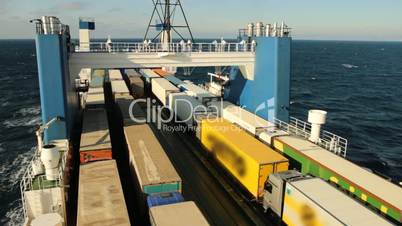 Sea Ferry transporting cargo