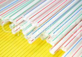 Paper drinking straws in colors