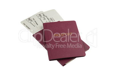 passports and tickets on white