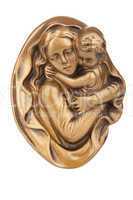 Virgin Mary holding baby Jesus wall statue