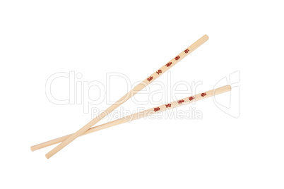 Crossed Chopsticks with the Chinese/Japanese symbols, isolated o