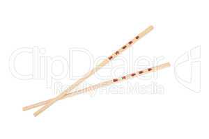 Crossed Chopsticks with the Chinese/Japanese symbols, isolated o