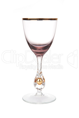 Rare antique wine glass, isolated on white