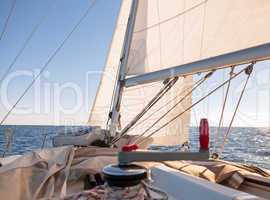 Mainsheet on the sailing boat