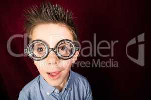 child with big glasses