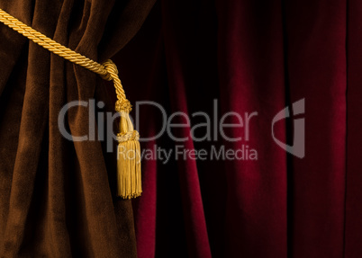 red and brown theatre curtain