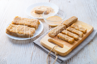 home-baked fish sticks