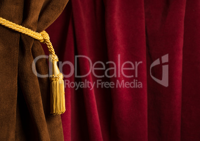 red and brown theatre curtain