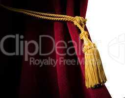 red velvet curtain with tassel