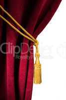 red velvet curtain with tassel