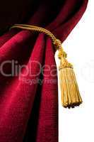 red velvet curtain with tassel