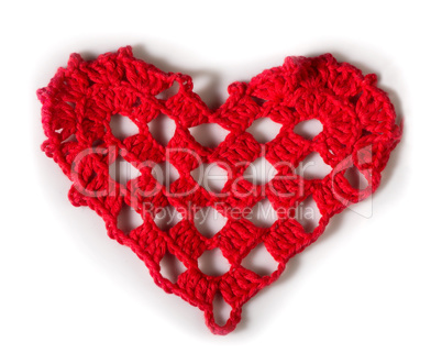 knitted red heart
