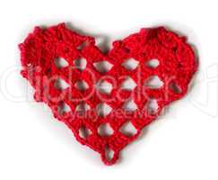 knitted red heart
