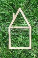 model house made on green grass