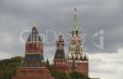Russia, Moscow Kremlin towers