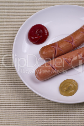 sausages on the plate