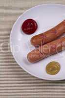 sausages on the plate