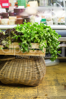 bunch of parsley in a store