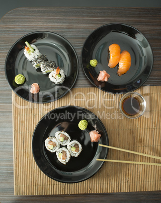 sushi in restaurant