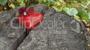 red wrapped heart