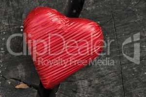 red wrapped heart