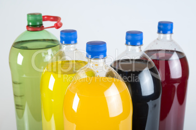 carbonated drinks in plastic bottles