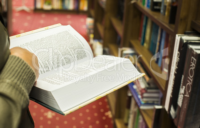 open book in a bookstore