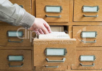 old archive with drawers