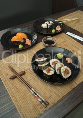 sushi in sushi bar