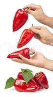 red peppers and leaves