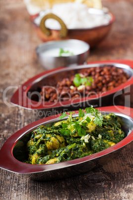 indisches Murgh Palak Curry Gericht
