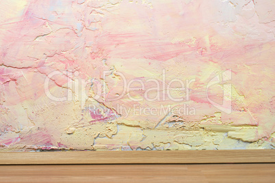 wall with pink and yellow texture