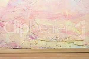 wall with pink and yellow texture