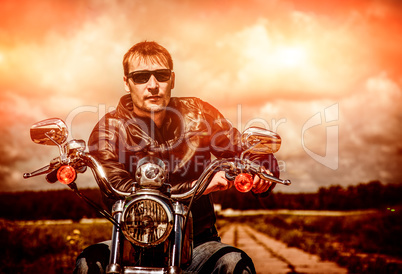 biker on a motorcycle