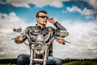 biker on a motorcycle