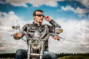 biker on a motorcycle